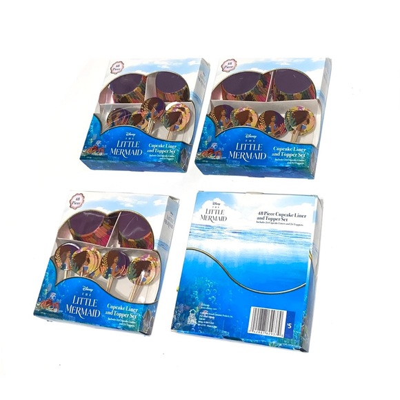 Disney The Little Mermaid Cupcake Liner and Topper Set - 4 Packs!! - Picture 2 of 3